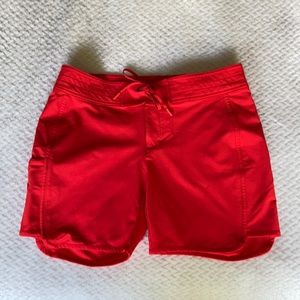 Red Athleta board shorts